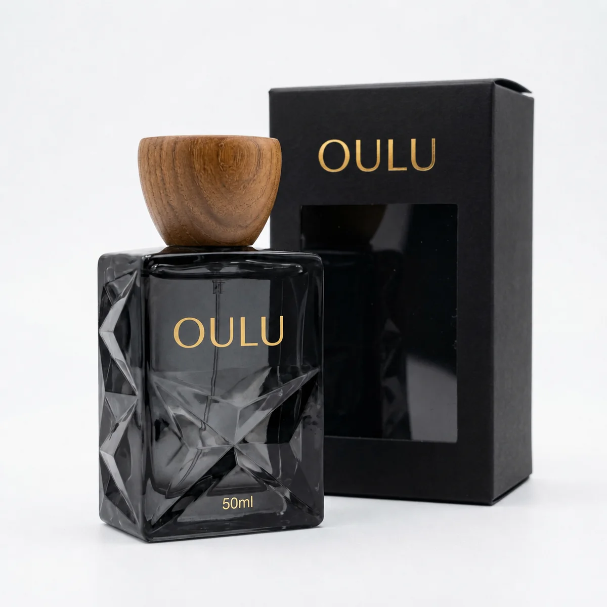Opaque black perfume bottle finish reference