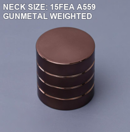 NECK SIZE: 15FEA A559 GUNMETAL WEIGHTED perfume bottle cap reference