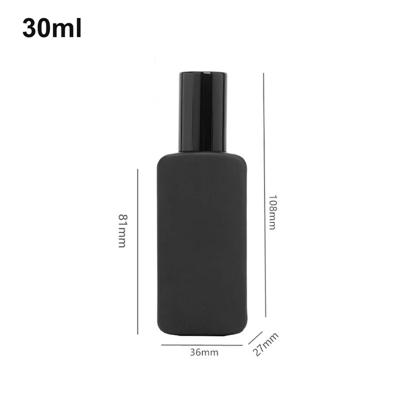 30ml Matte Black Rectangular Black-Cap Perfume Bottle