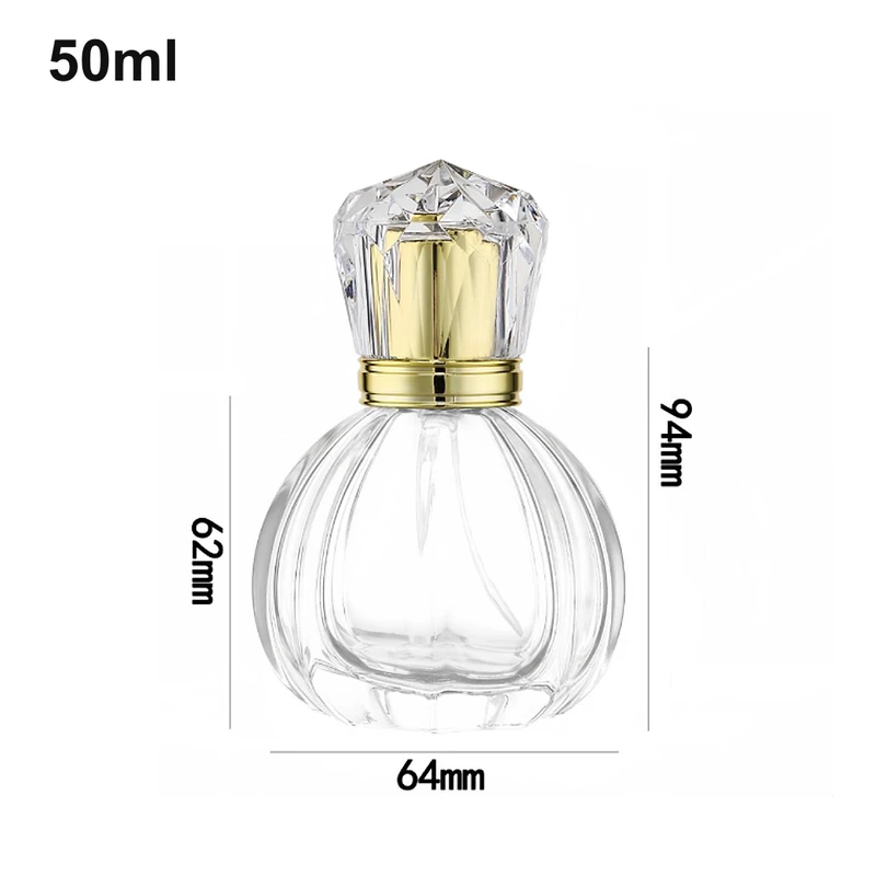 50ml Round Fluted Glass Perfume Bottle