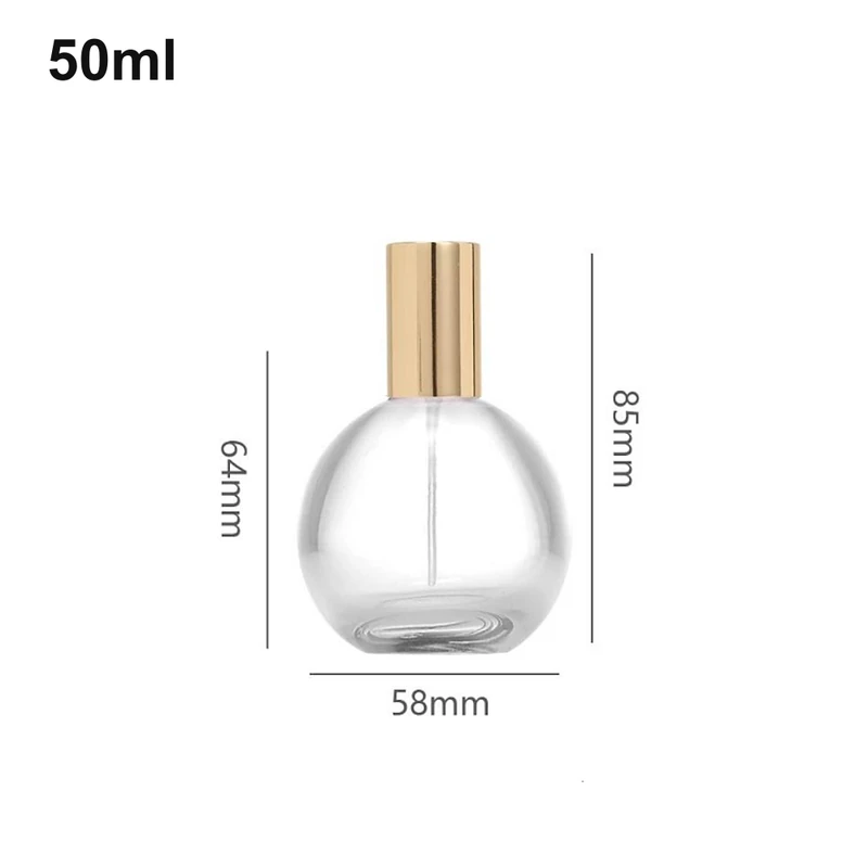 50ml Round Gold-Cap Perfume Bottle