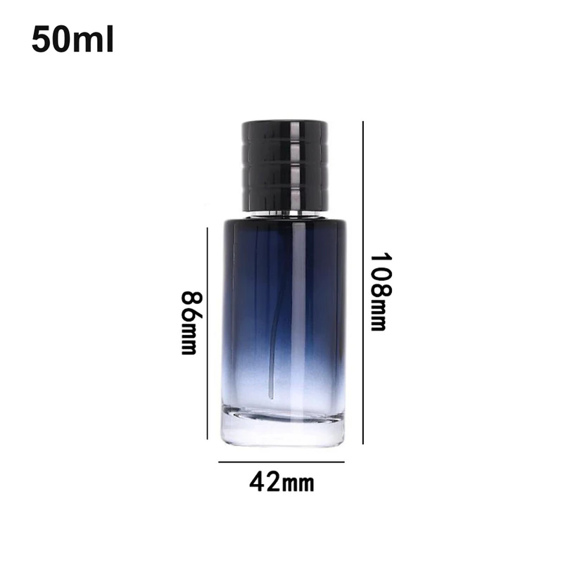 50ml Gradient Blue Cylinder Perfume Bottle