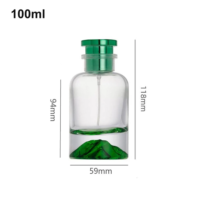100ml Green Sculpted-Base Perfume Bottle
