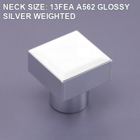 A562 13FEA glossy silver weighted perfume bottle cap