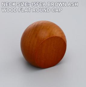 KALIENI 15FEA brown ash wood flat round perfume bottle cap reference