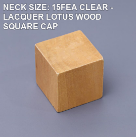 KALIENI 15FEA clear lacquer lotus wood square perfume bottle cap reference