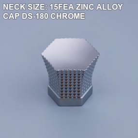 DS-180 15FEA source-labeled chrome textured hexagonal zinc alloy perfume cap
