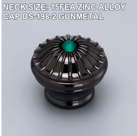 KALIENI 15FEA DS-198-2 gunmetal zinc alloy perfume bottle cap with green center accent